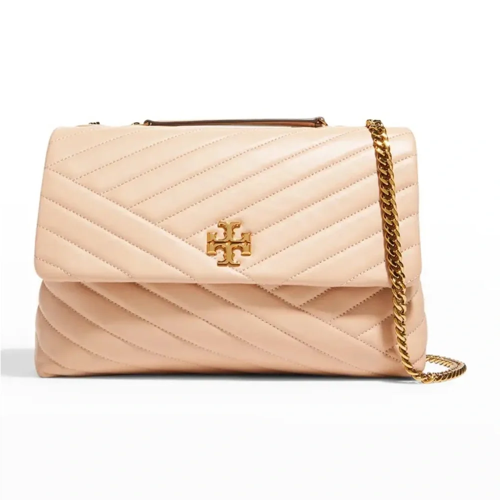 Tory Burch Kira Chevron Quilted Shoulder Bag Medium Devon Sand